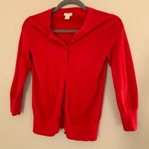 J Crew Lipstick Red Cardigan